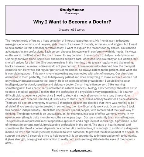 the doctor essay